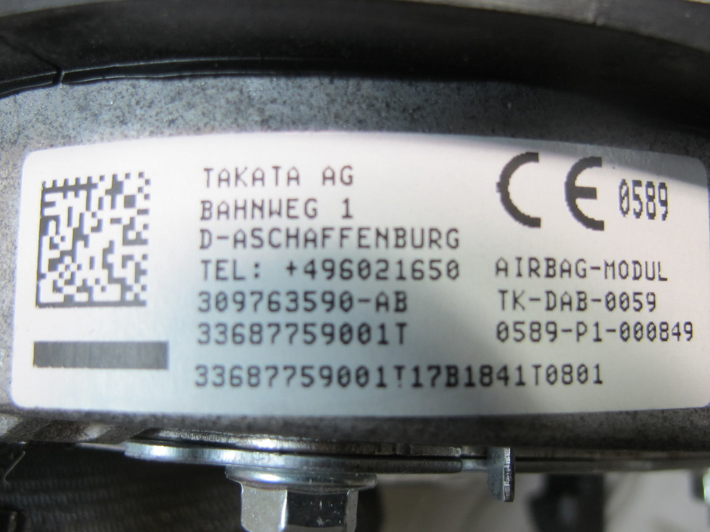 01-06 BMW E46 CONVERTIBLE FRONT LEFT DRIVER SIDE SPORT STEERING WHEEL SRS AIRBAG OEM