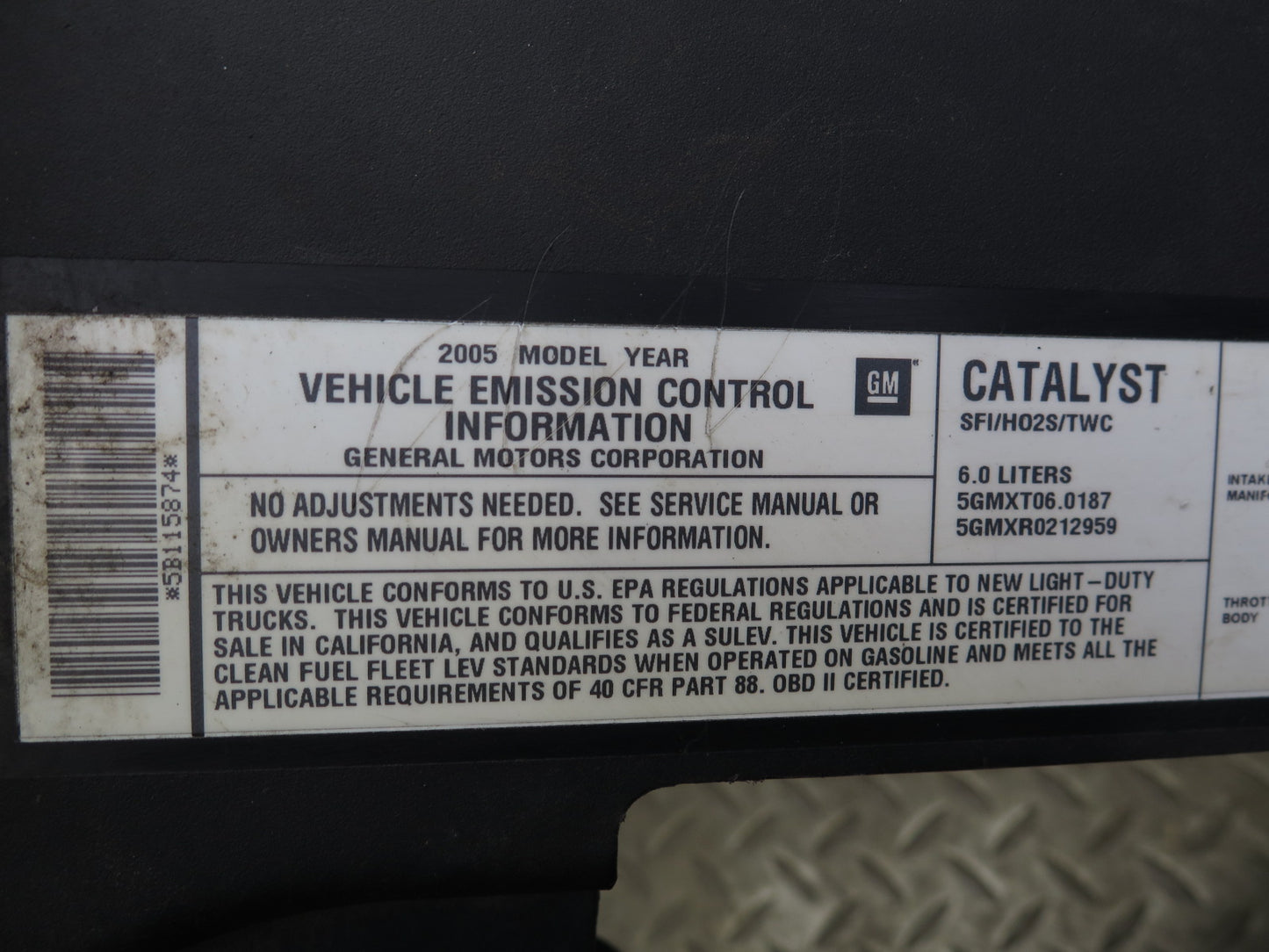 05-06 Chevrolet SSR Underhood Upper Radiator Support Trim Cover Panel OEM