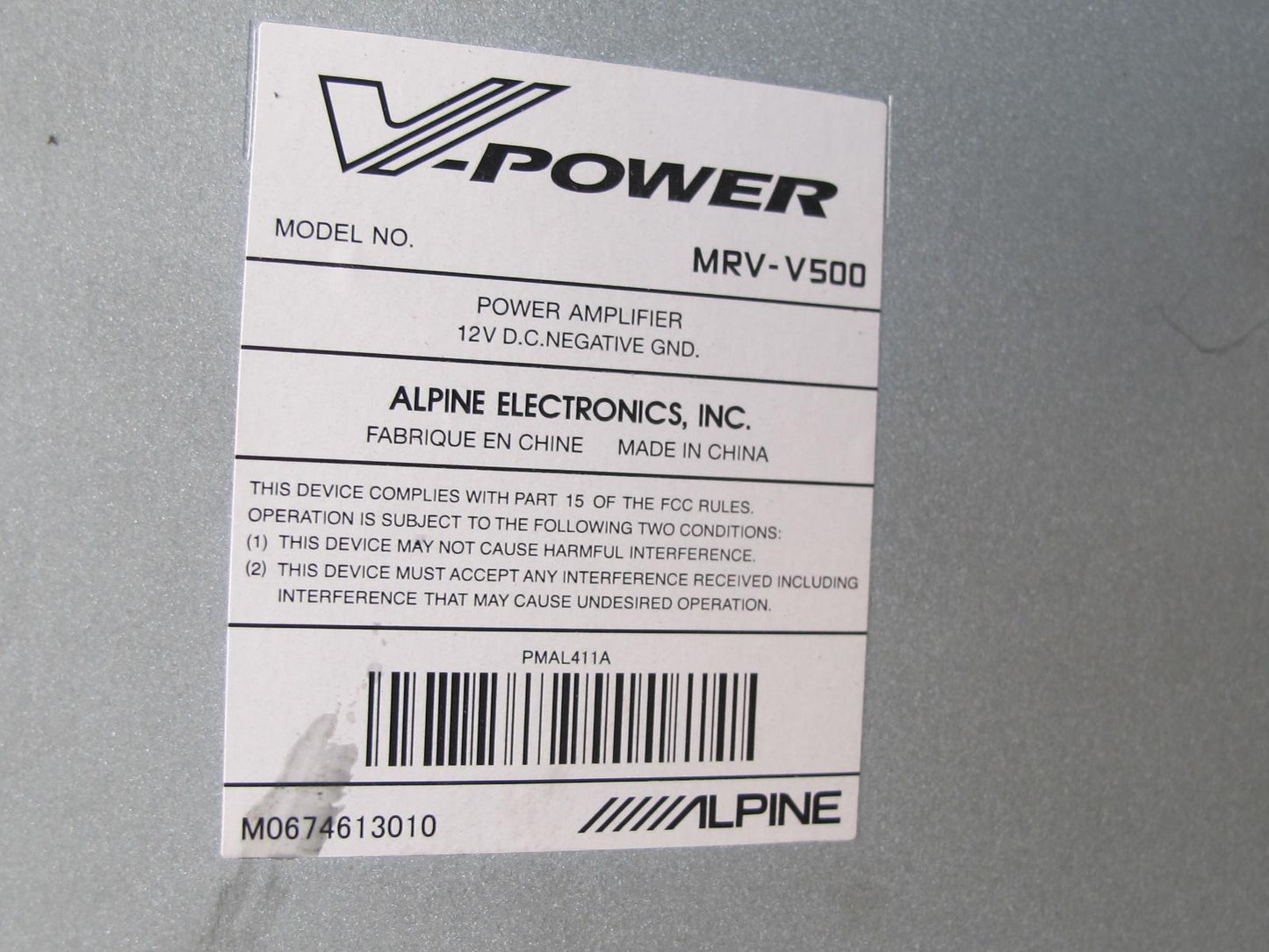 Alpine V-power MRV-V500 Digital Audio Amplifier AMP