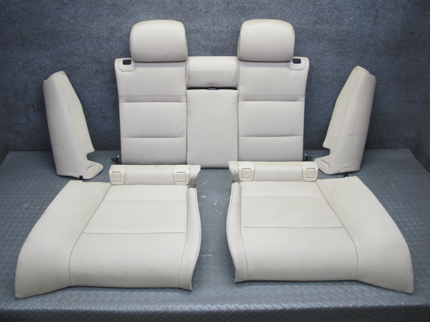 07-10 BMW E93 335i Convertible Rear Seat Upper & Lower Leather Cushion Set OEM