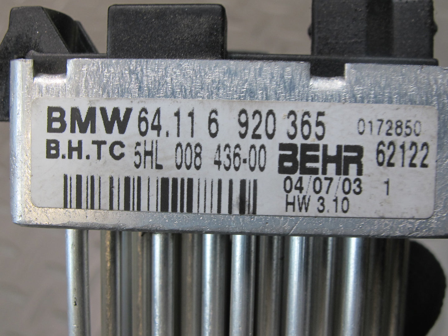 01-06 BMW E46 330ci A/C Heater Blower Motor Fan w Resistor OEM