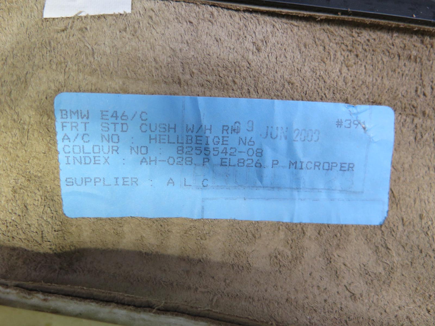 01-06 BMW E46 330ci Convertible Front Right Leather Seat Lower Cushion Beige OEM