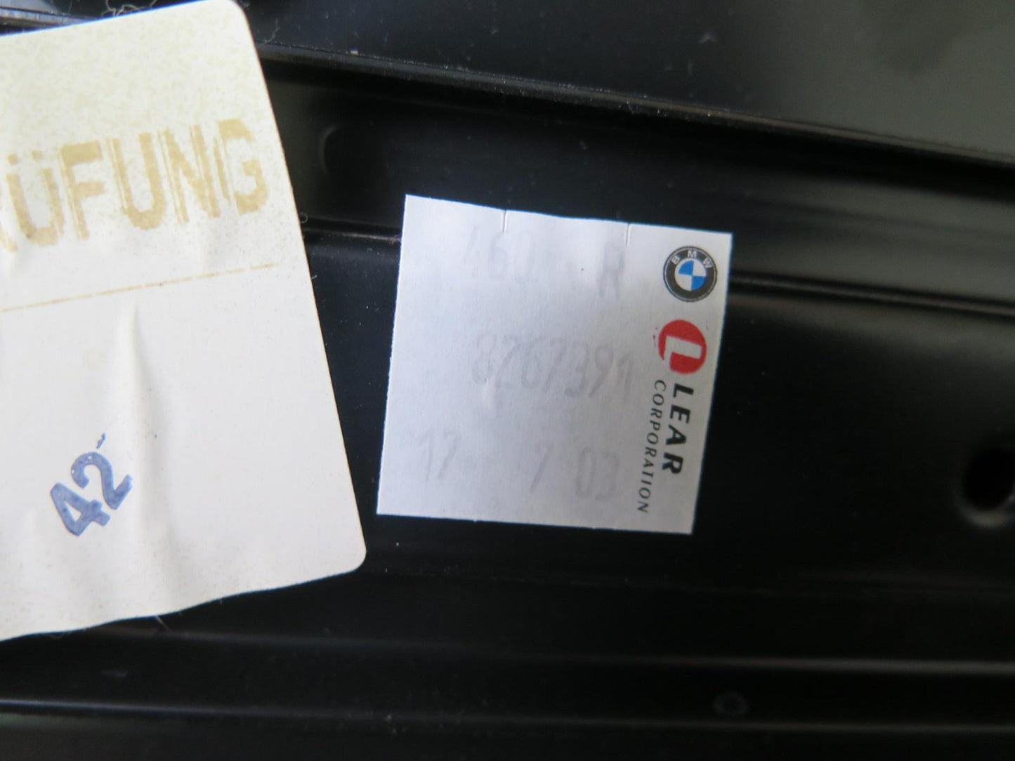 01-06 BMW E46 330ci Convert Front Left Seat Lower Frame Track Rail w Motor OEM