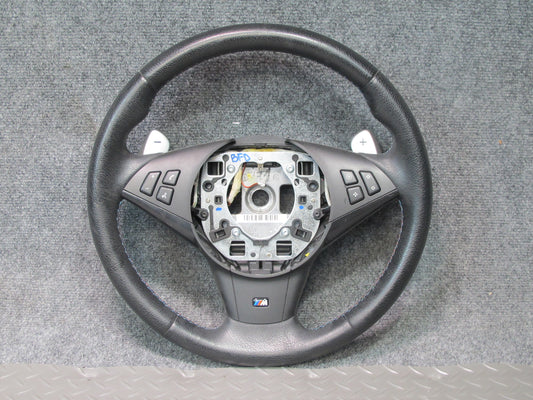 2006-2010 BMW E63 E60 M5 M6 SMG M Sport Leather Steering w Paddles & Controls