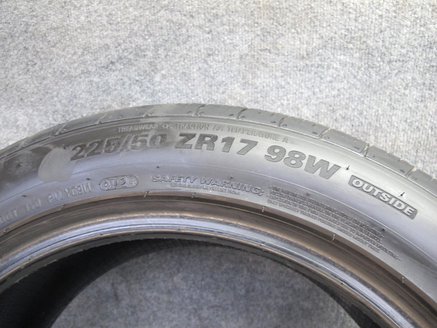 Set of 2 Kumho Ecsta 4X II A/S Tire 225/50 ZR17 98W 0923 4724 8/32 9/32 Tread