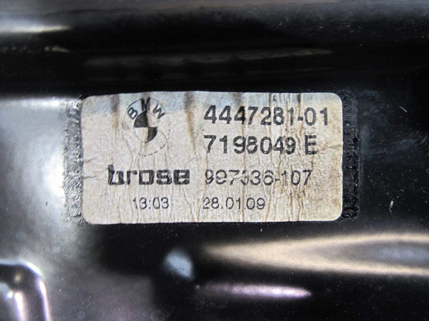 07-13 BMW E93 335i Convertible Rear Left Quarter Window Regulator w Motor OEM