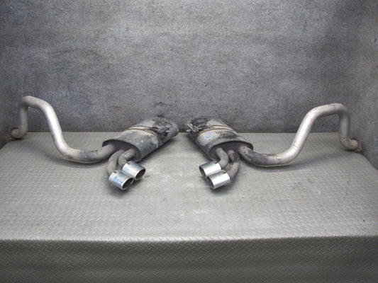 01-04 Chevrolet Corvette C5 Set 2 Rear Left & Right Exhaust Muffler w Tips OEM
