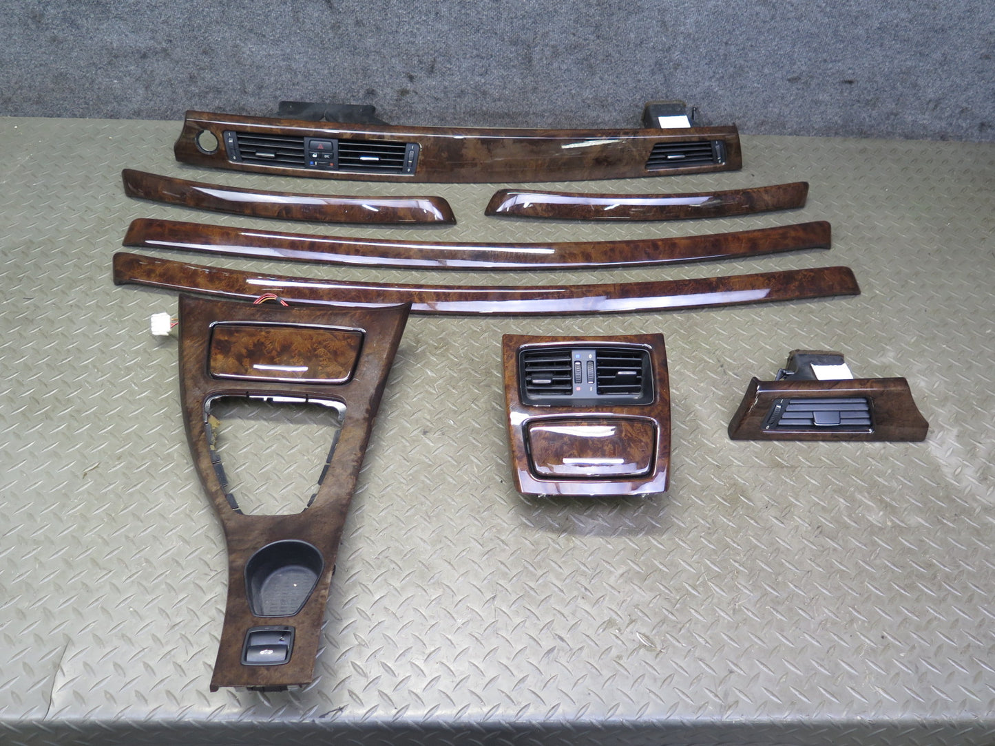 09-13 BMW E93 335i Convertible Interior Wood Trim Bezel Cover Panel Set OEM