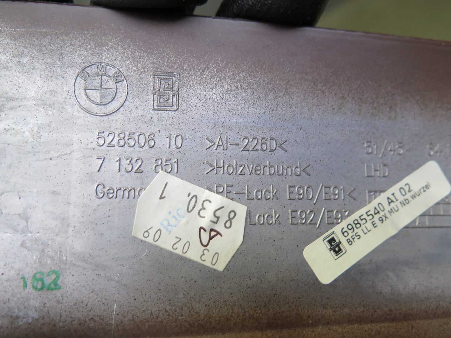 09-13 BMW E93 335i Convertible Interior Wood Trim Bezel Cover Panel Set OEM