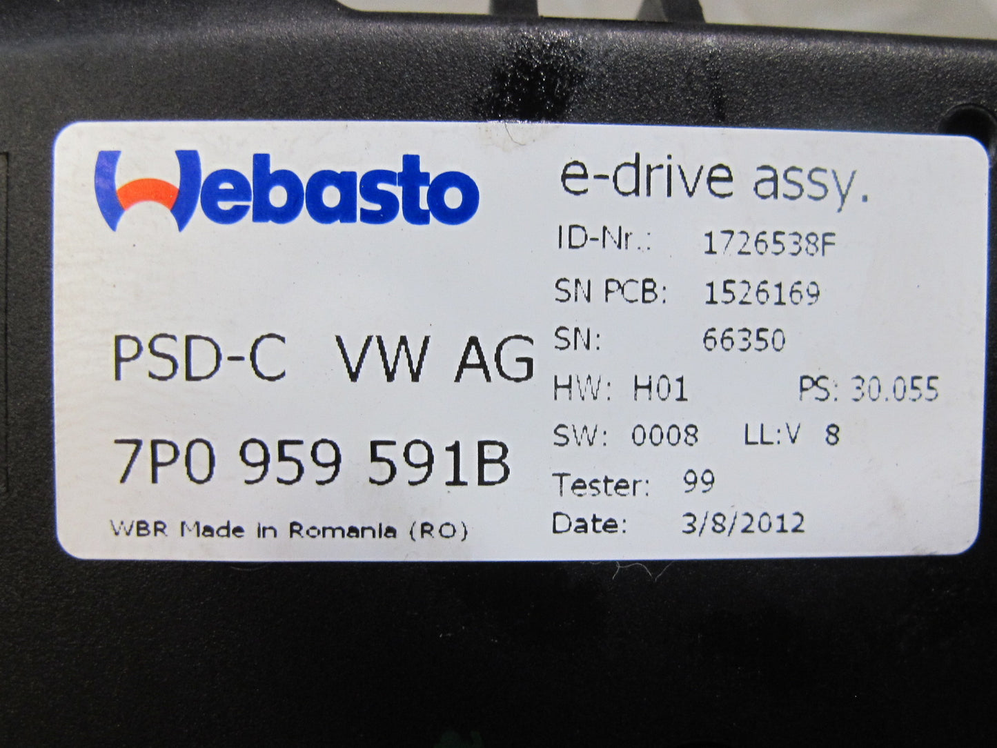 2011-2018 Porsche Cayenne 958 Front Panoramic Sunroof Drive Motor