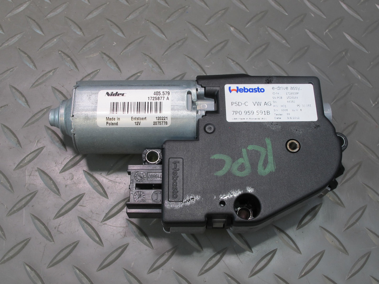 2011-2018 Porsche Cayenne 958 Front Panoramic Sunroof Drive Motor