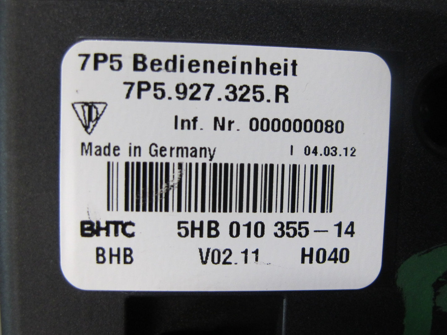 2011-2018 Porsche Cayenne 958 Rear Seat Heat Lock Switch Control Unit Panel