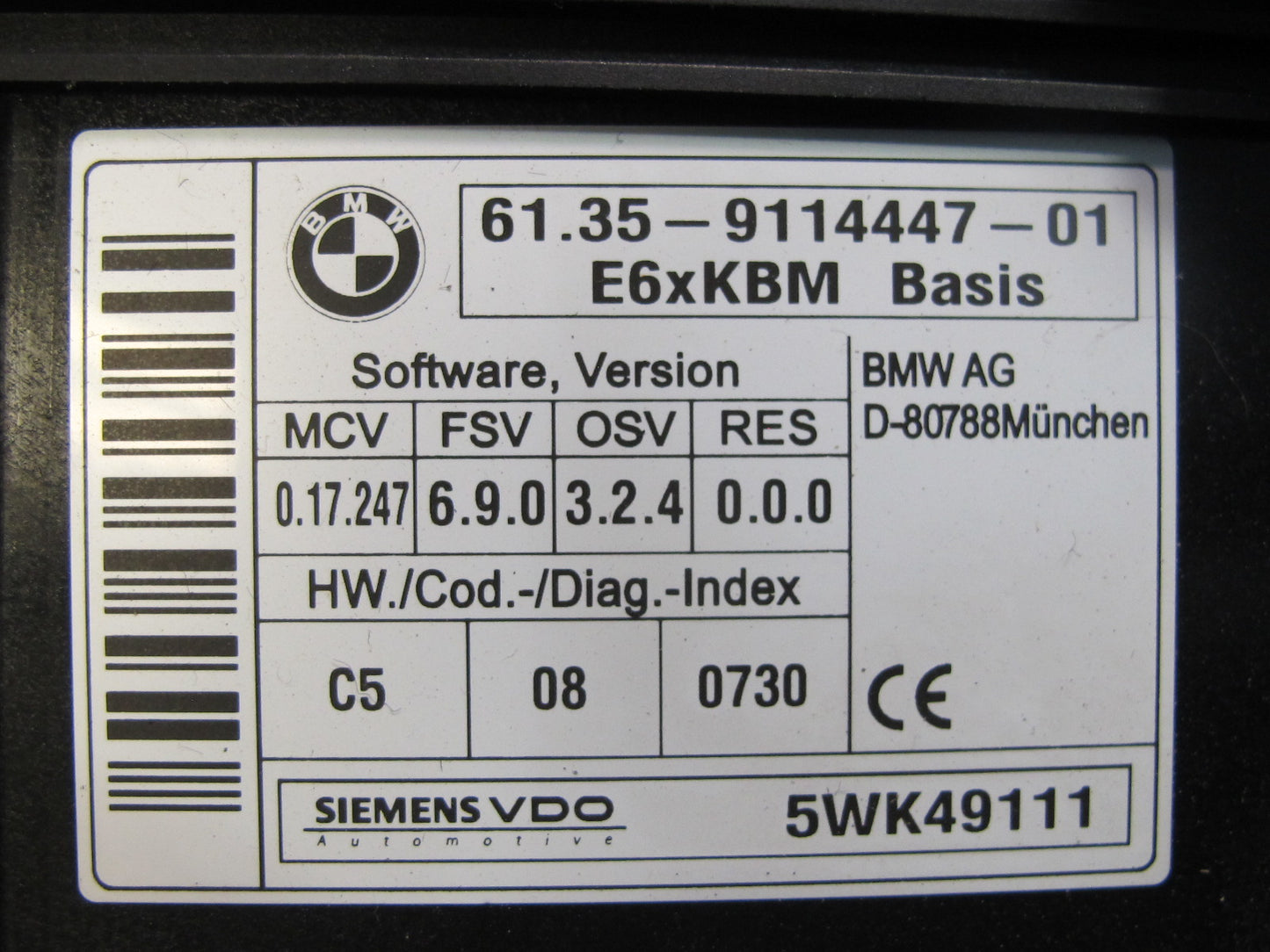 2006-2010 BMW E60 E63 E64 M5 535i Body Control Module Unit BCM BCU 9114447