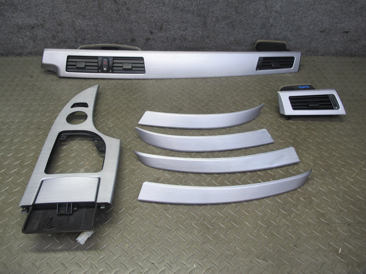 2006-2007 BMW E60 M5 Dash Door Console Aluminium Trim Bezel Cover Panel Set