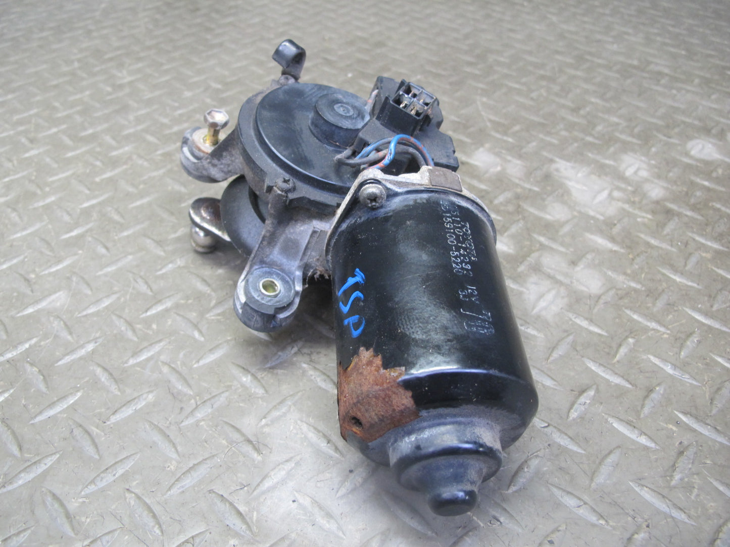 86-92 Toyota Supra MA70L Front Windshield Wiper Transmission Linkage w Motor OEM