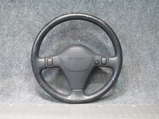 89-90 Toyota Supra MA70L Leather Steering w Horn Pad & Cruise Switch Black OEM