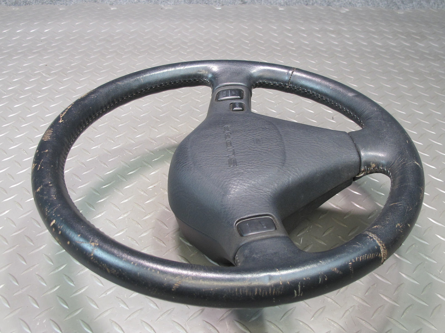 89-90 Toyota Supra MA70L Leather Steering w Horn Pad & Cruise Switch Black OEM