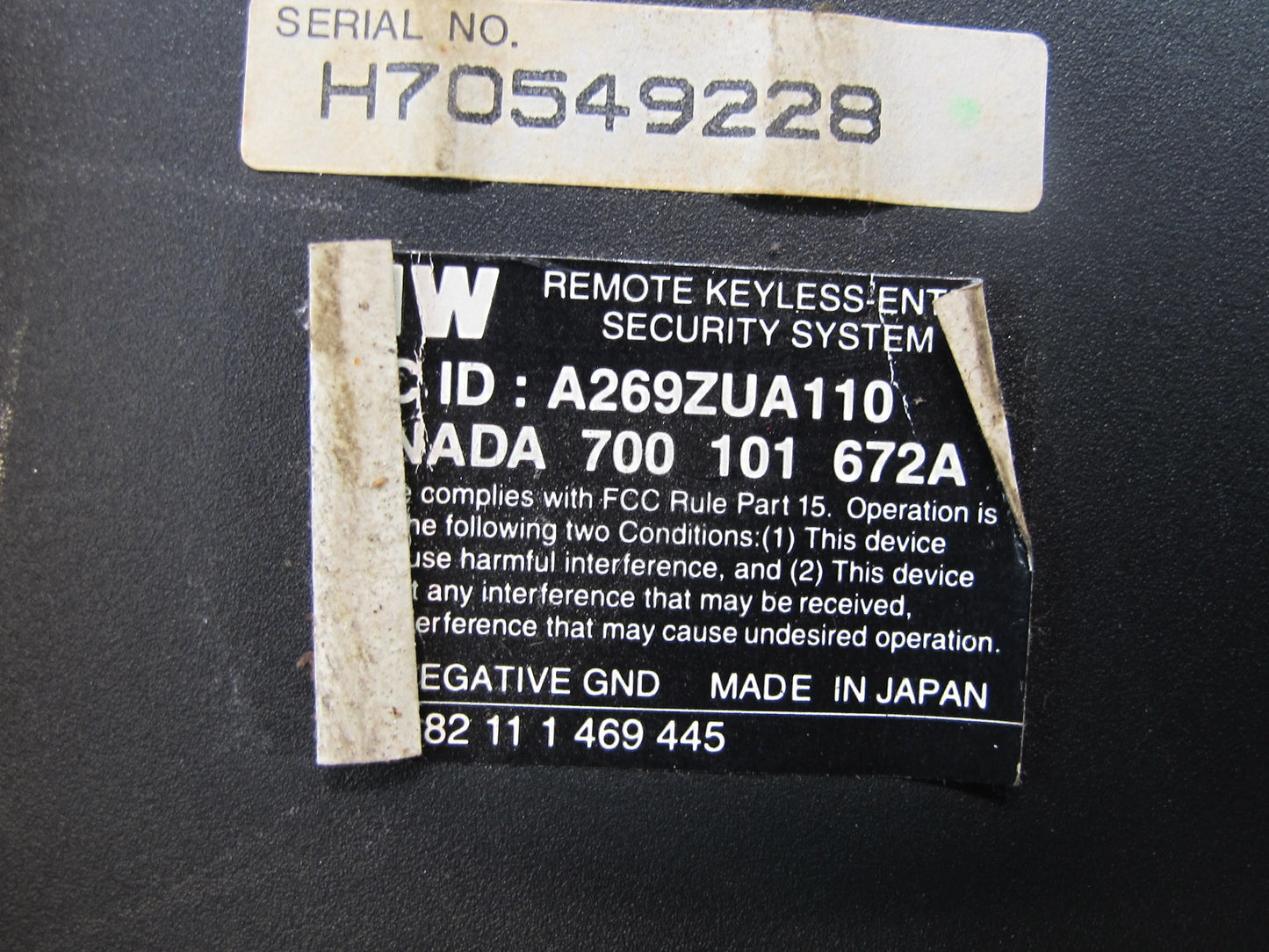 96-02 BMW E36/7 Z3 Remote Keyless Entry Security System Module 1469445 OEM