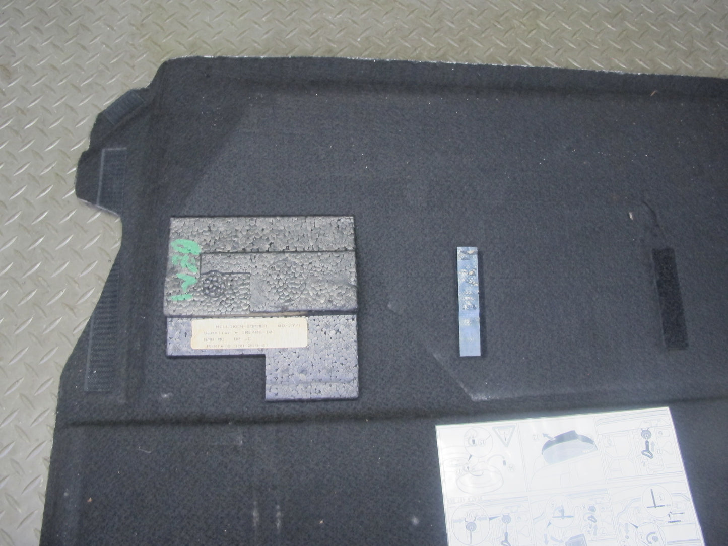 96-02 BMW E36/7 Z3 Roadster Rear Trunk Floor MAT Carpet Cover Gray 8399299 OEM