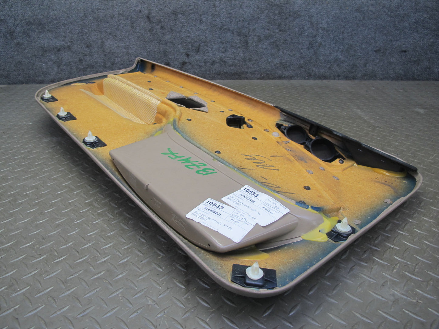 96-98 BMW E36/7 Z3 Right Passenger Door Interior Trim Panel Sand Beige OEM