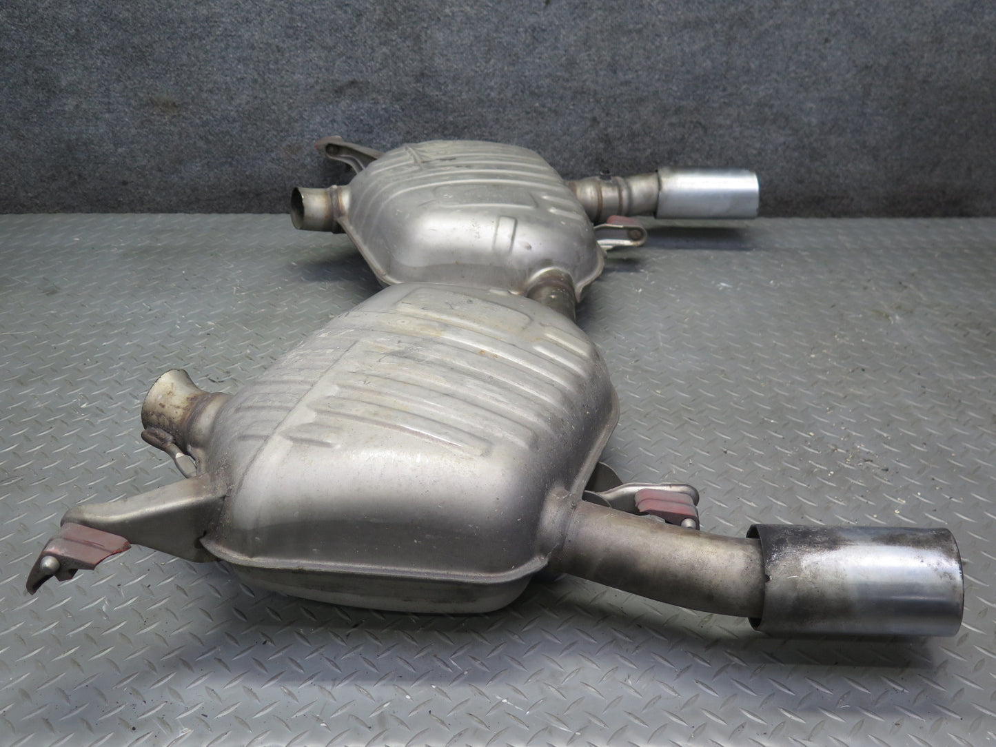 07-10 BMW E92 E93 335i N54 Set of 2 Rear Left  & Right Exhaust Muffler 64K OEM