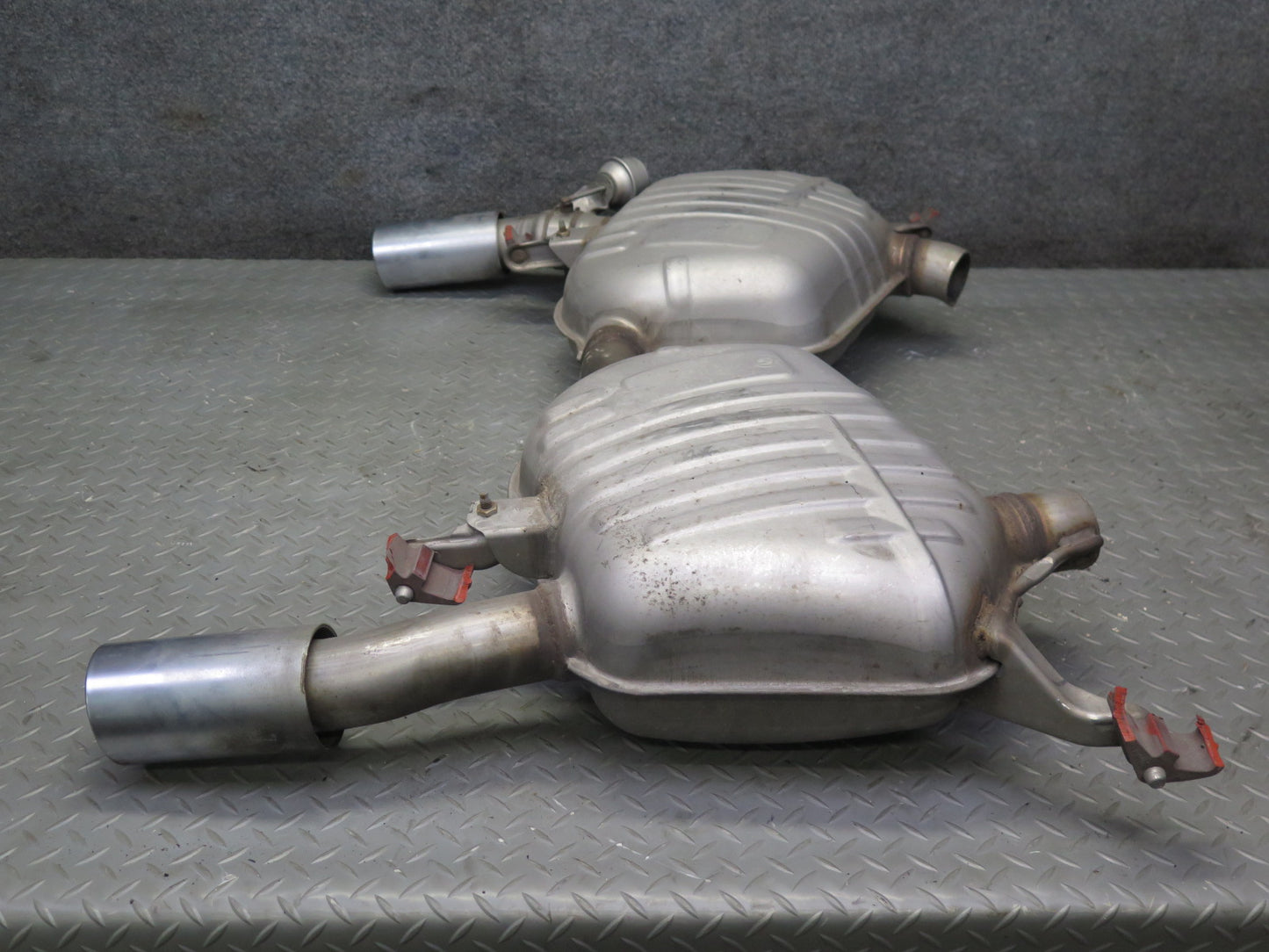 07-10 BMW E92 E93 335i N54 Set of 2 Rear Left  & Right Exhaust Muffler 64K OEM