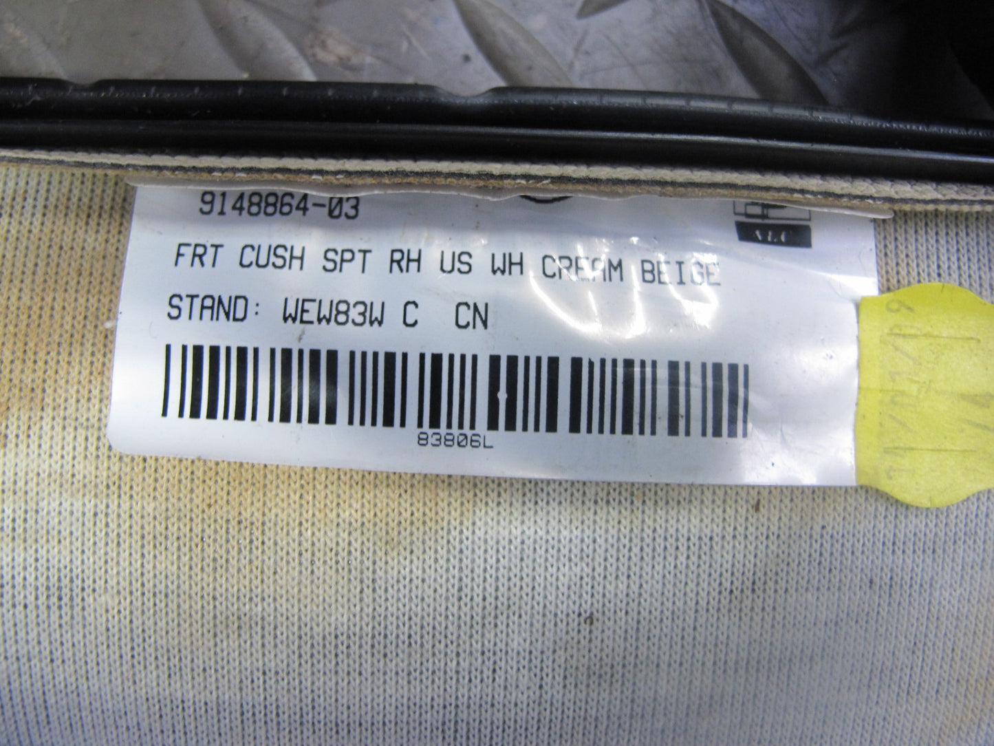 07-09 BMW E93 335i Convertible Front Right Sport Seat Lower Leather Cushion OEM