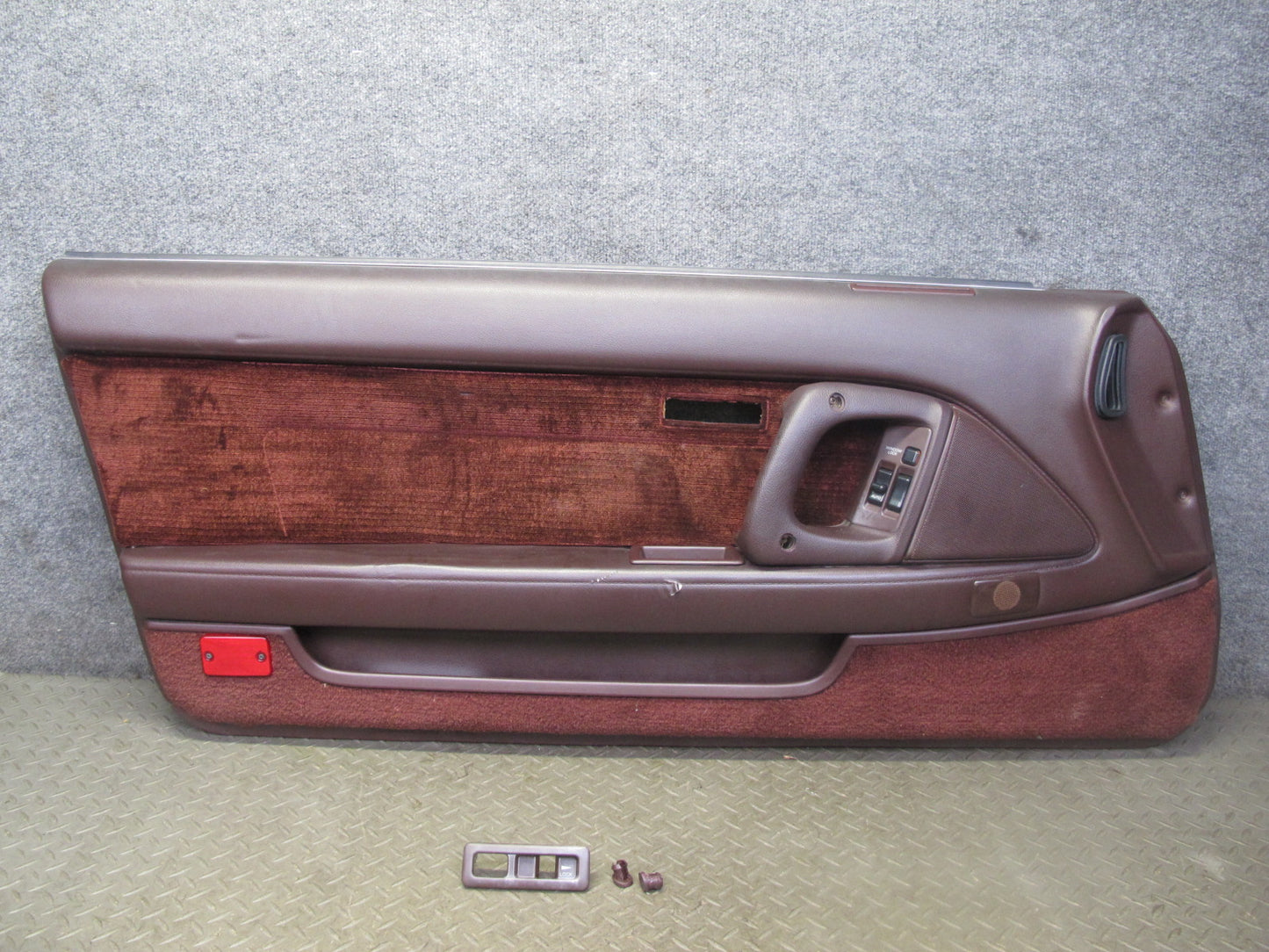 89-90 Toyota Supra MK3 Front Left Door Interior Trim Cover Panel Maroon OEM