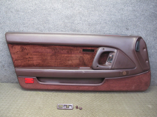 89-90 Toyota Supra MK3 Front Left Door Interior Trim Cover Panel Maroon OEM