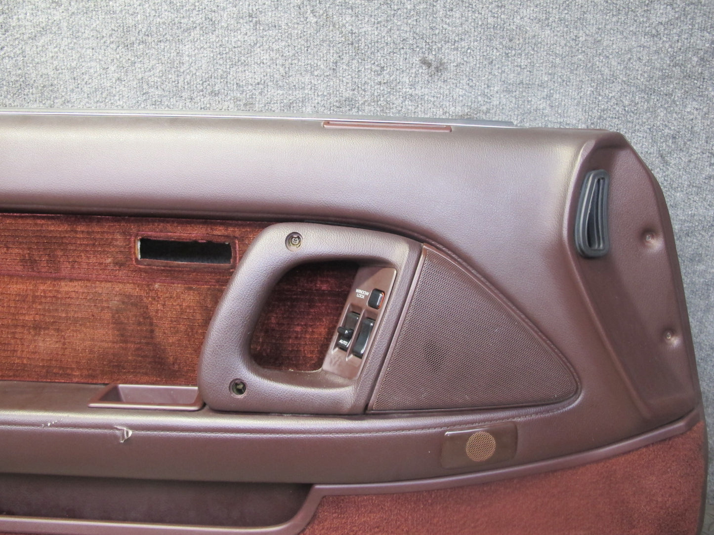 89-90 Toyota Supra MK3 Front Left Door Interior Trim Cover Panel Maroon OEM