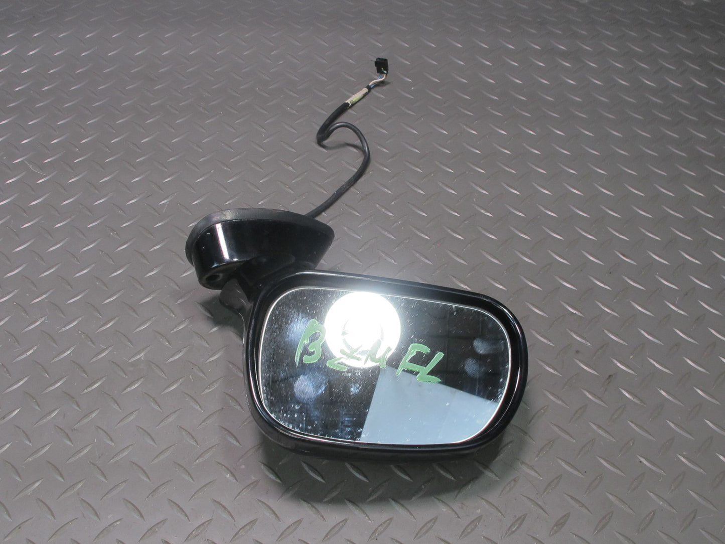 96-02 BMW E36/7 Z3 Front Left Exterior Side View Power Mirror Black OEM