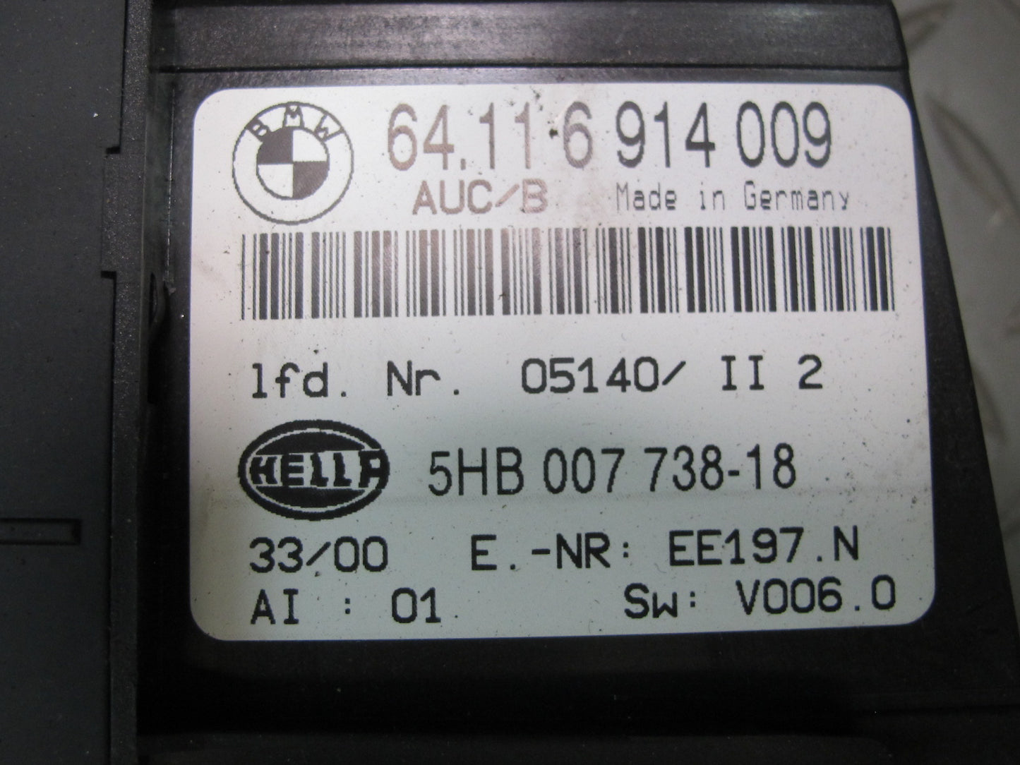 01-06 BMW E46 330Ci A/C Air Condition Climate Control Switch Panel 6914009 OEM