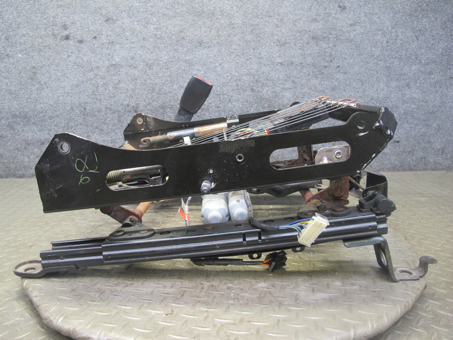 98-04 Chevrolet Corvette C5 Front Right Pass Seat Lower Track Frame w Motor OEM