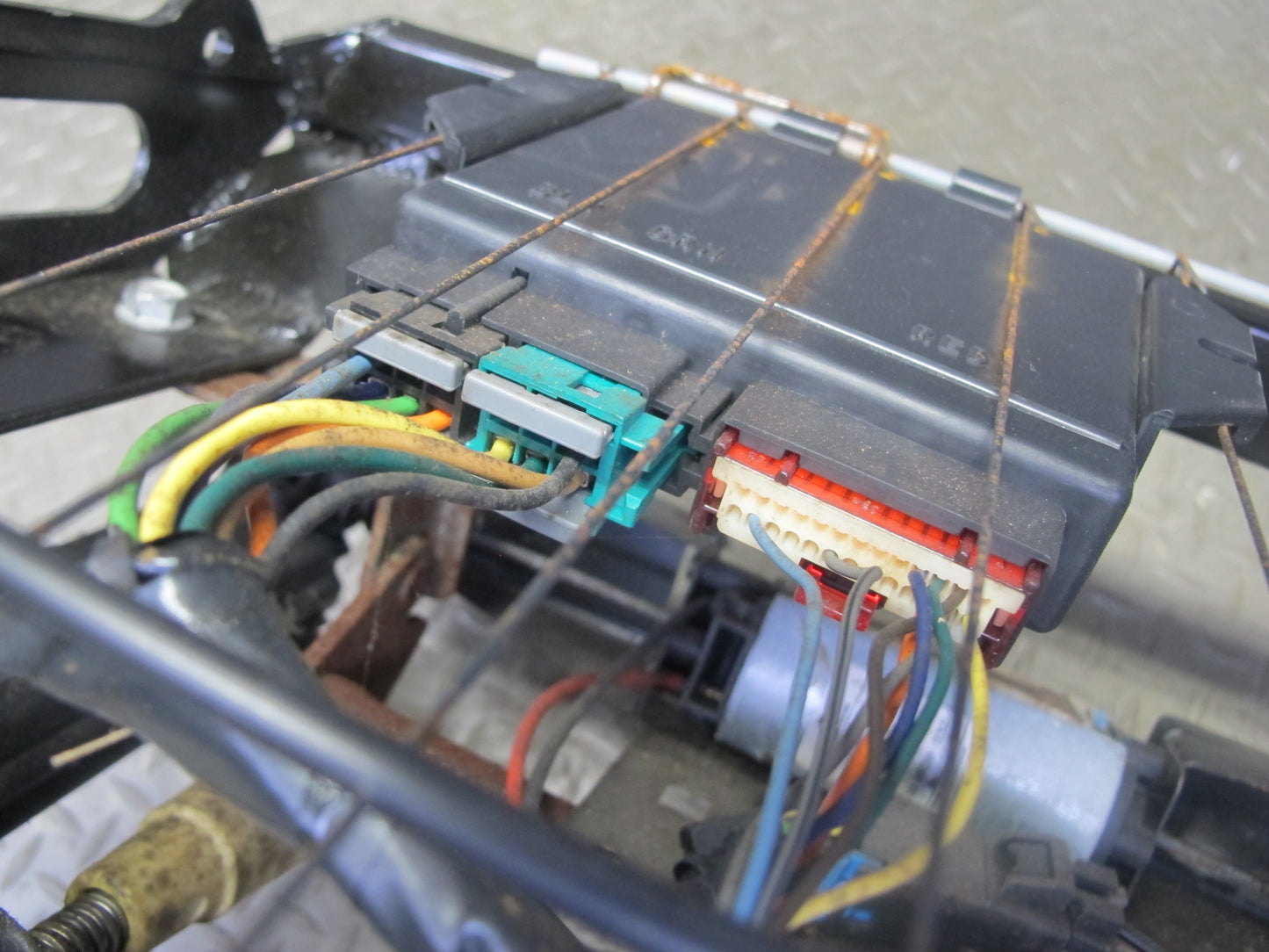 98-04 Chevrolet Corvette C5 Front Right Pass Seat Lower Track Frame w Motor OEM