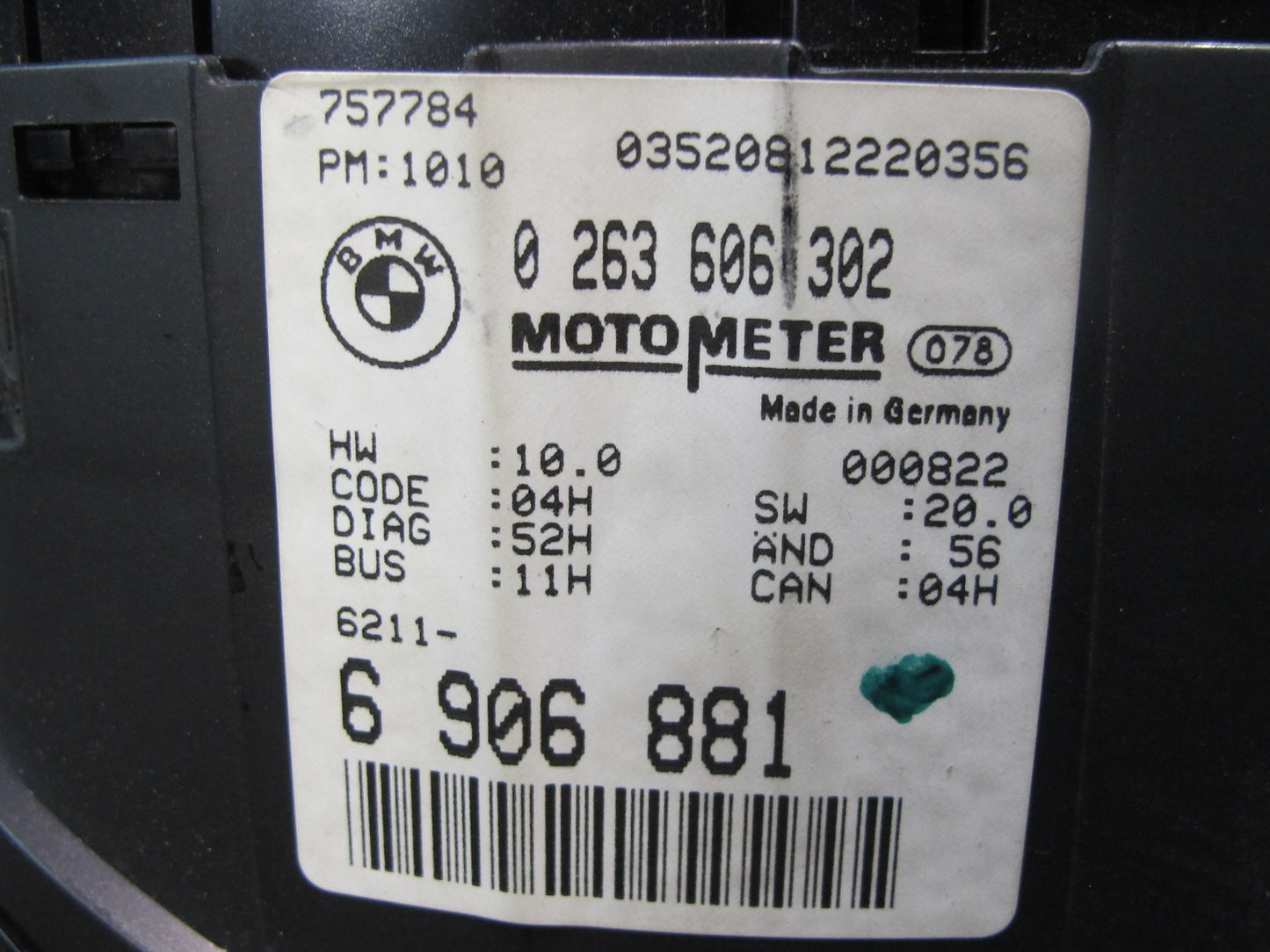 01-06 BMW E46 330Ci A/T Instrument Cluster Gauge Speedometer 6906881 OEM