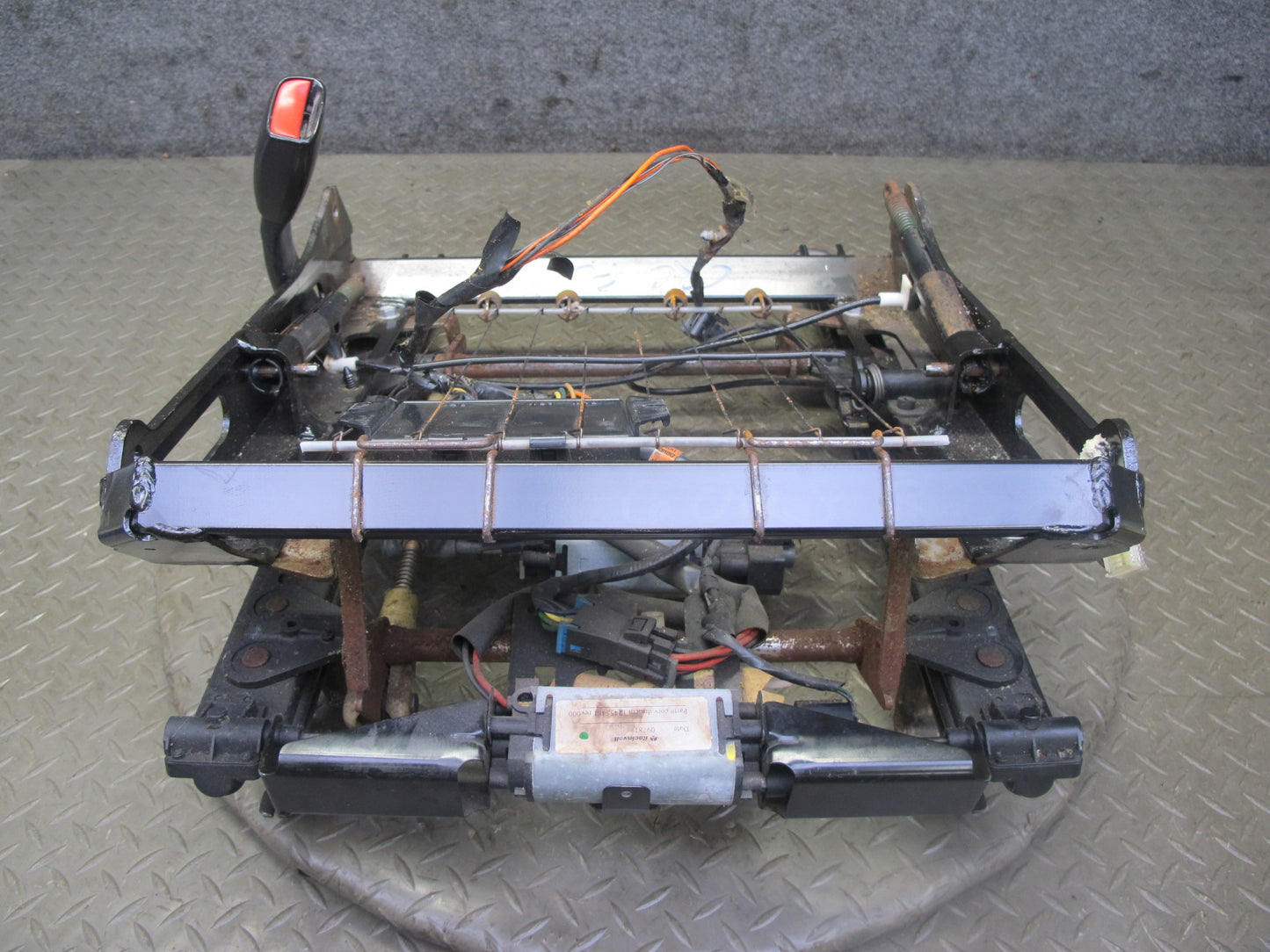 97-04 Chevrolet Corvette C5 Front Left Driver Seat Lower Track Frame w Motor OEM