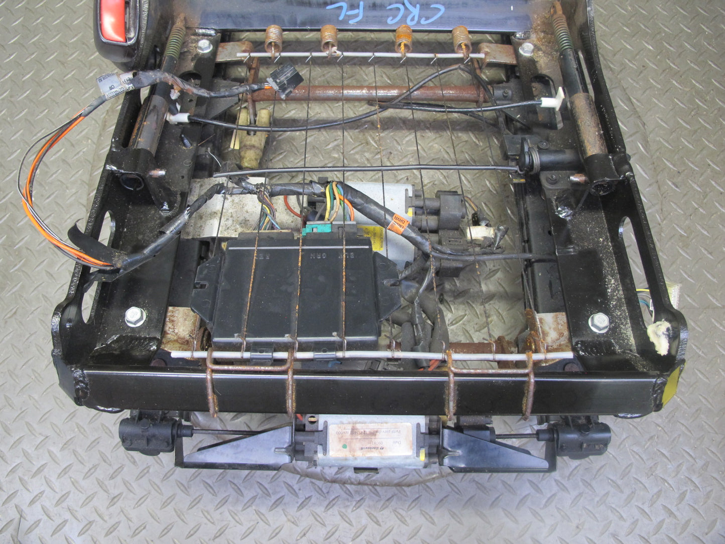 97-04 Chevrolet Corvette C5 Front Left Driver Seat Lower Track Frame w Motor OEM