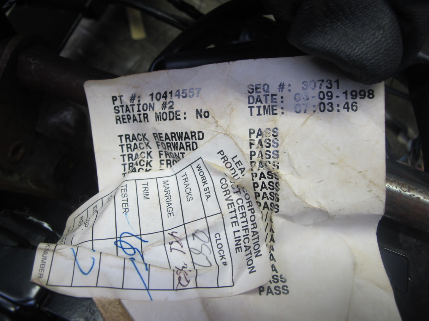 97-04 Chevrolet Corvette C5 Front Left Driver Seat Lower Track Frame w Motor OEM