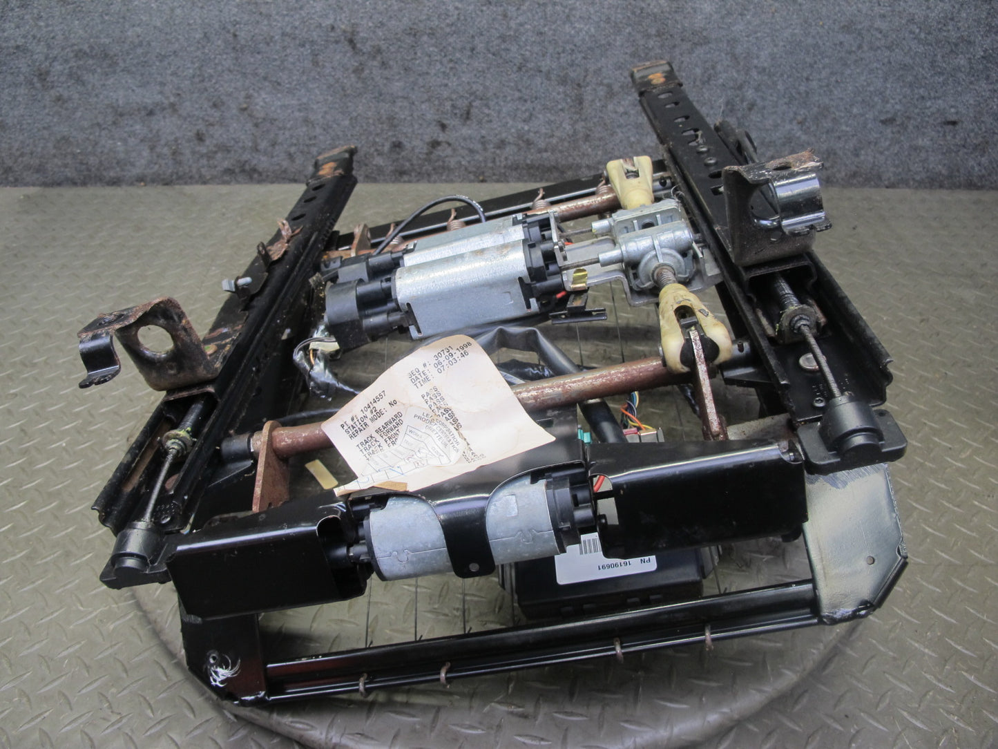 97-04 Chevrolet Corvette C5 Front Left Driver Seat Lower Track Frame w Motor OEM