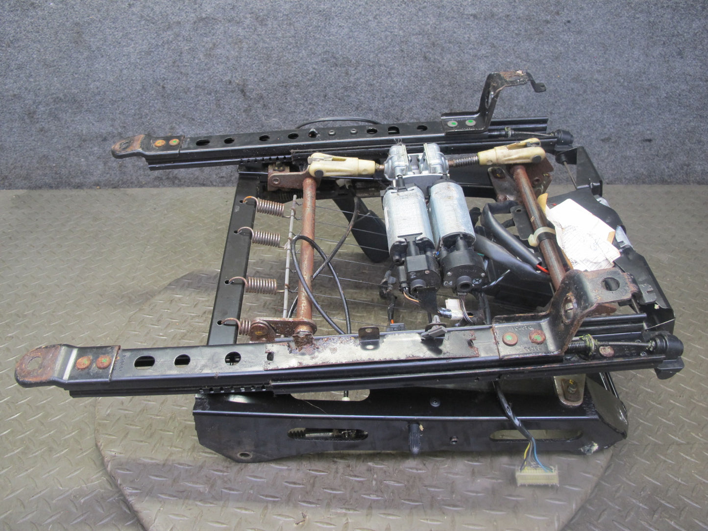 97-04 Chevrolet Corvette C5 Front Left Driver Seat Lower Track Frame w Motor OEM