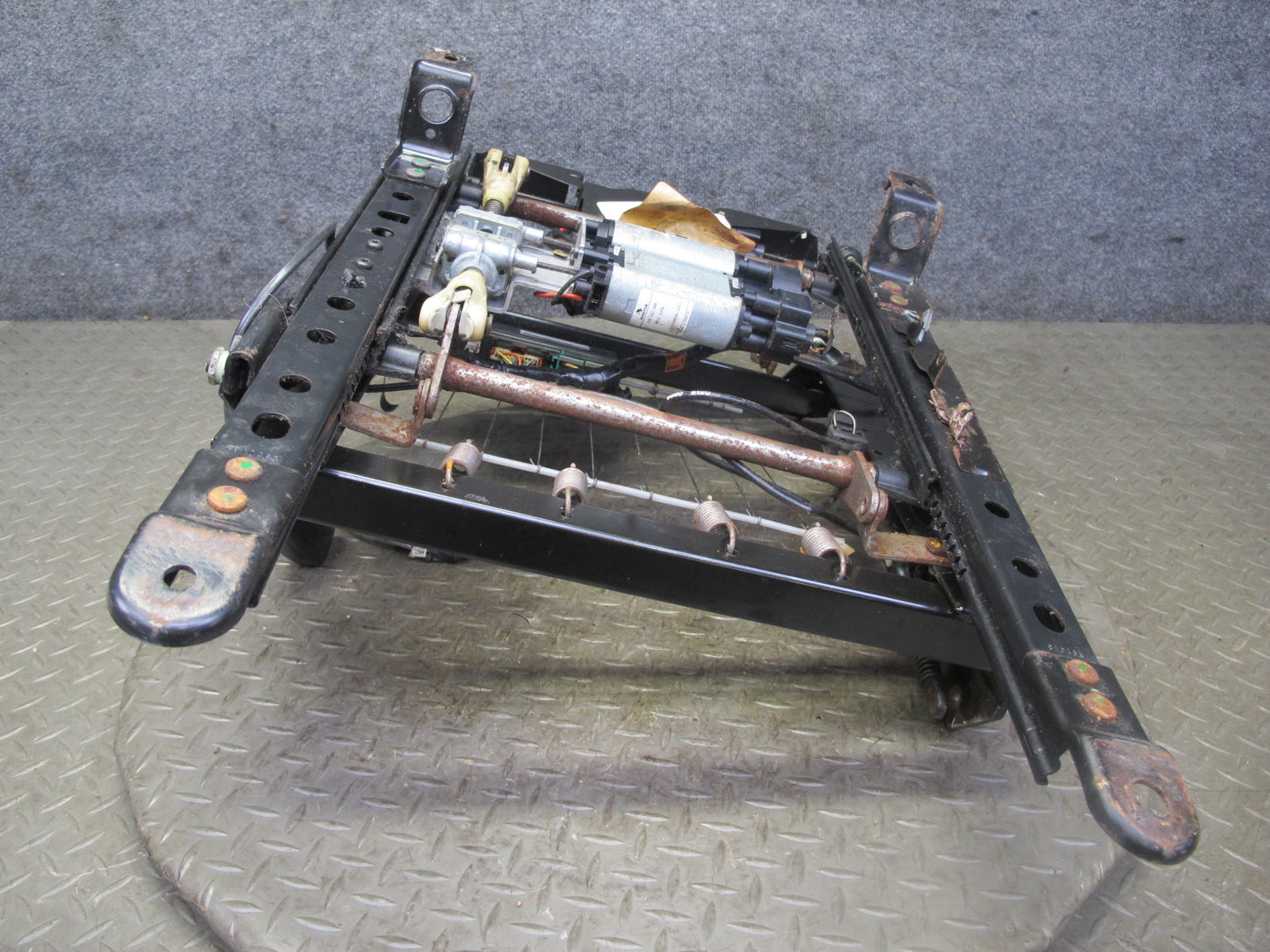 97-04 Chevrolet Corvette C5 Front Left Driver Seat Lower Track Frame w Motor OEM