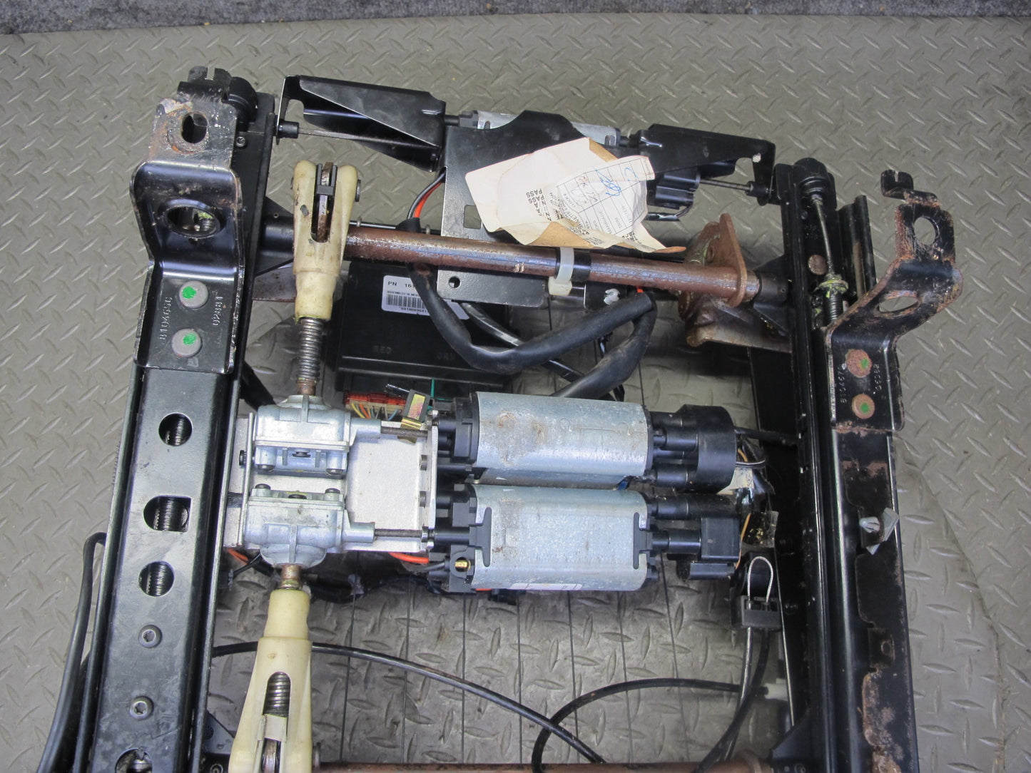 97-04 Chevrolet Corvette C5 Front Left Driver Seat Lower Track Frame w Motor OEM