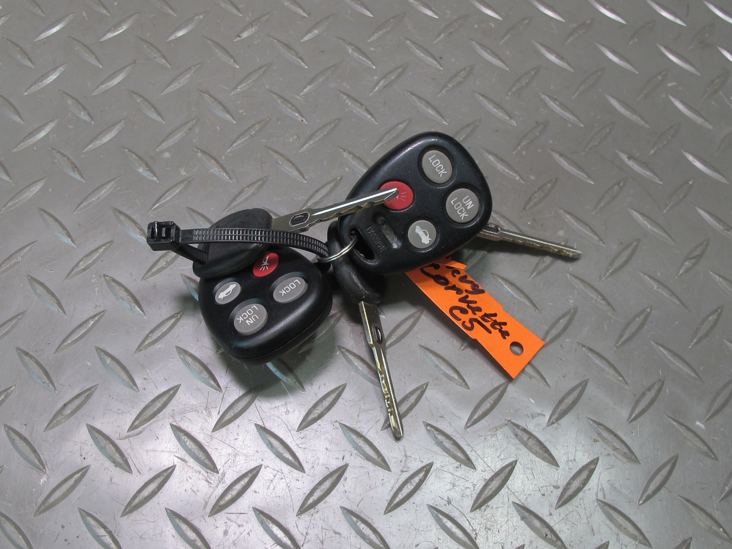 97-04 Chevrolet Corvette C5 Ignition Switch Door Glove Console Lock KEY Set OEM