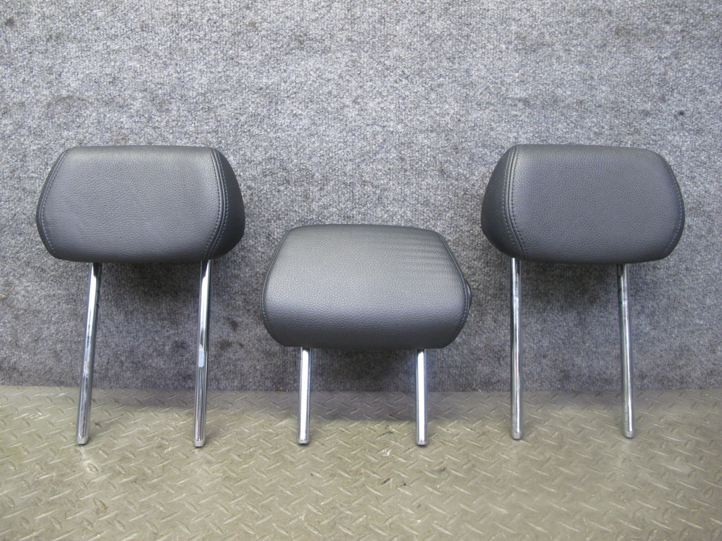 12-18 BMW F30 335i Rear Right Center Left Seat Headrest Set Leather Black OEM