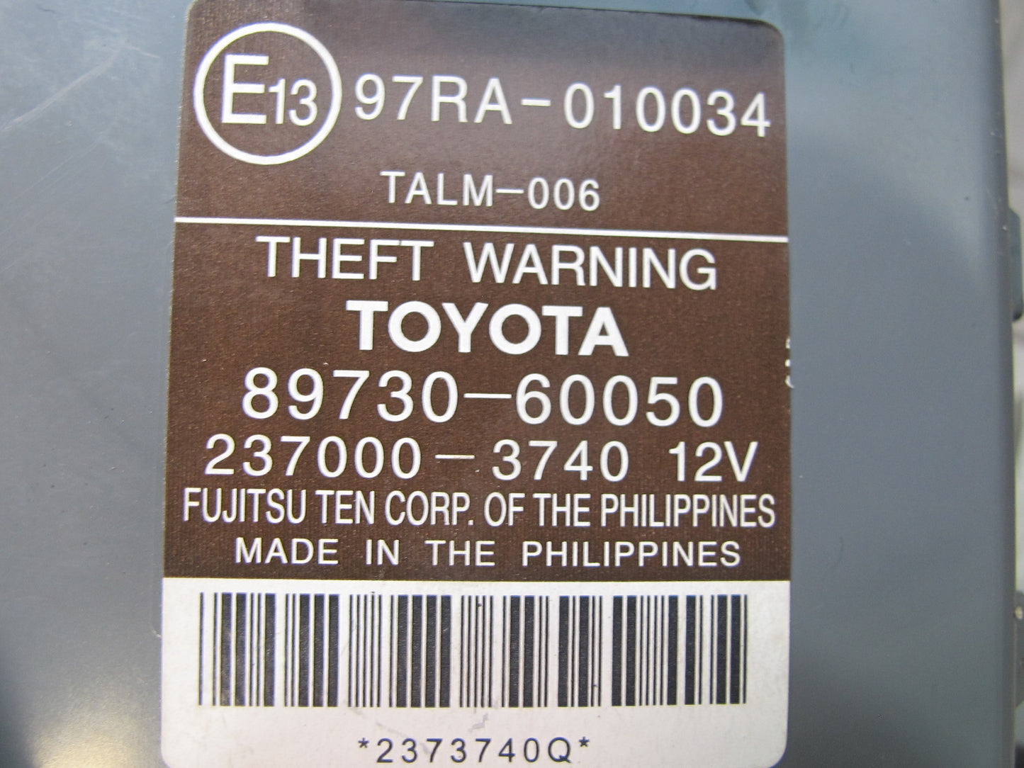 2003-2007 Lexus UZJ100L LX470 Theft Locking Computer Control Module 89730-60050