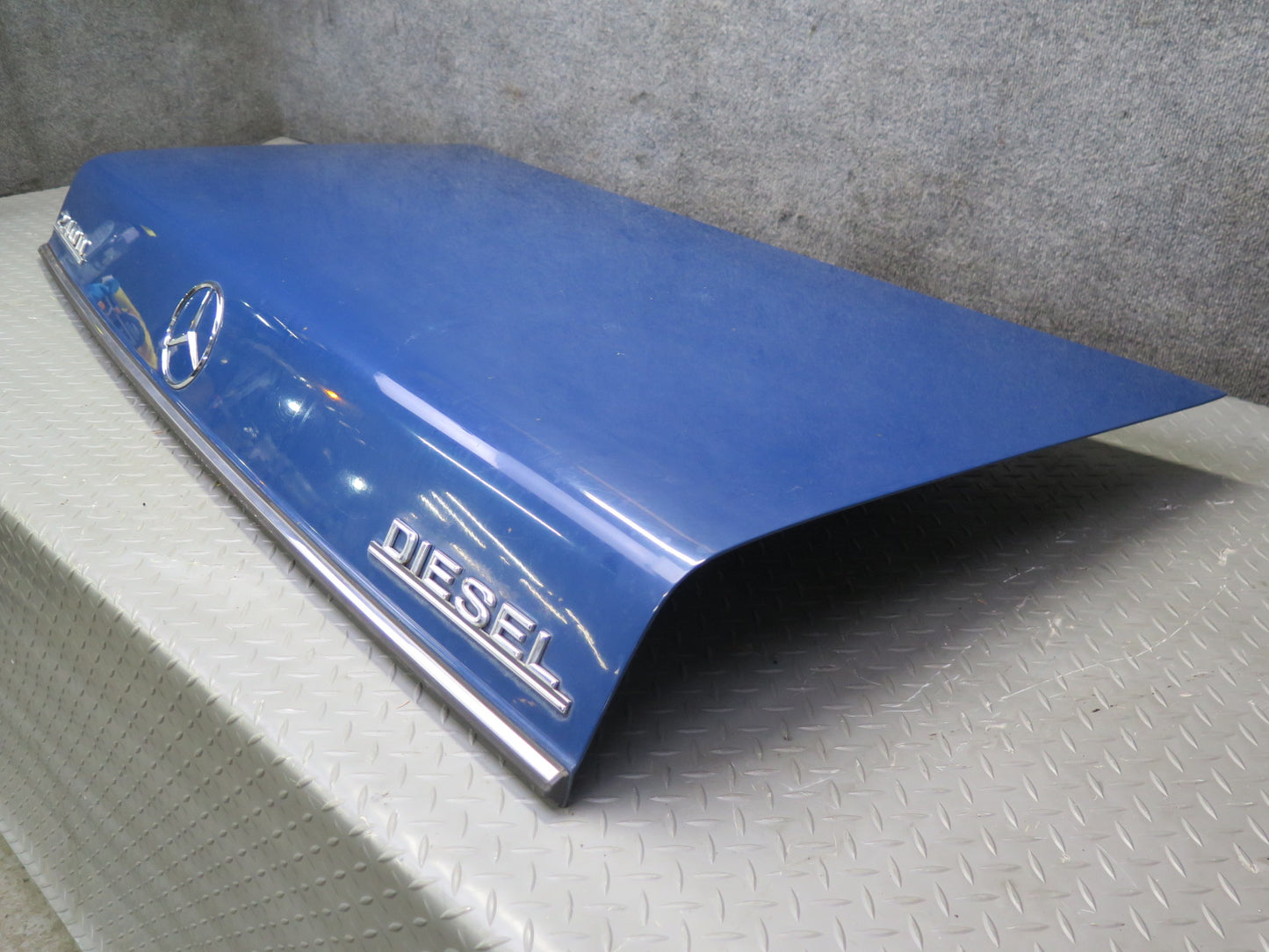 77-85 Mercedes W123 Sedan Rear Trunk Deck Lid Shell Cover Panel Blue OEM