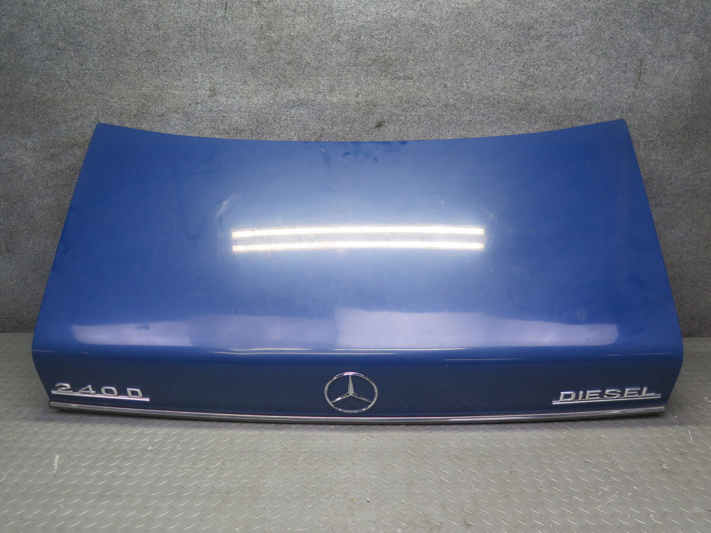 77-85 Mercedes W123 Sedan Rear Trunk Deck Lid Shell Cover Panel Blue OEM