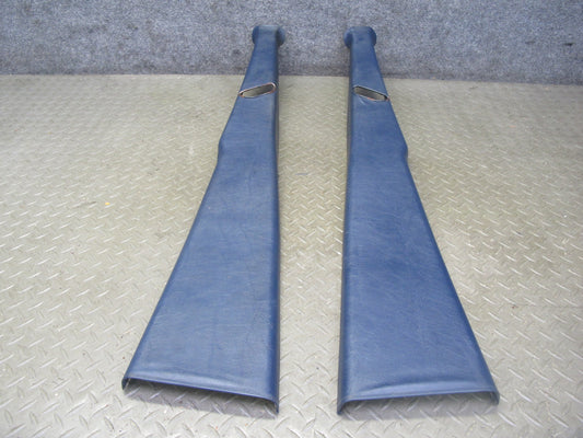 82-85 Mercedes W123 Sedan Left & Right B Pillar Upper Trim Panel Blue Set OEM