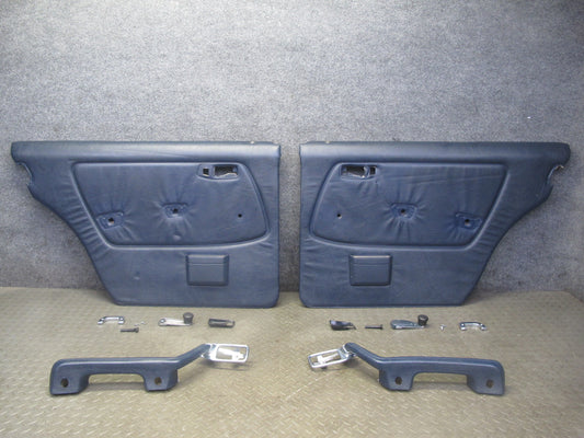 82-85 Mercedes W123 Sedan Set of 2 Rear Door Interior Trim Cover Panel Blue OEM