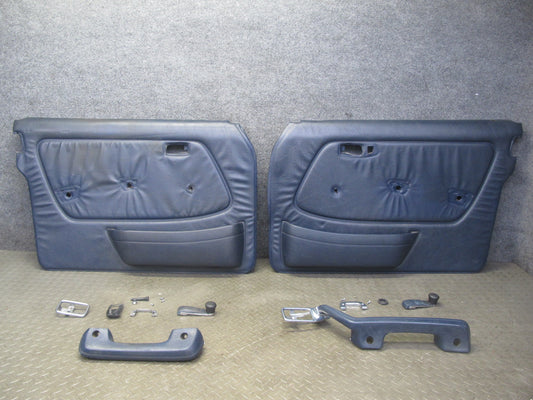 82-85 Mercedes W123 Sedan Front Left Right Door Interior Trim Cover Blue Set OEM